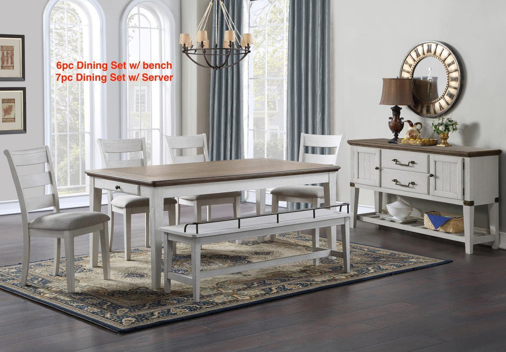 Steve Silver Co Pendleton 72-inch Farmhouse Style, Plank-Effect Top, Tapered Legs-Cozy and Charming Dining Experience Table, 72 x 42 x 30, Ivory and Honey Oak