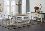 Steve Silver Co Pendleton 72-inch Farmhouse Style, Plank-Effect Top, Tapered Legs-Cozy and Charming Dining Experience Table, 72 x 42 x 30, Ivory and Honey Oak