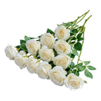 Helera 12pcs Ivory Roses Artificial Flowers Silk Flowers Fake Roses with Long Stems for Wedding Decor Home Decor Baby Shower Par