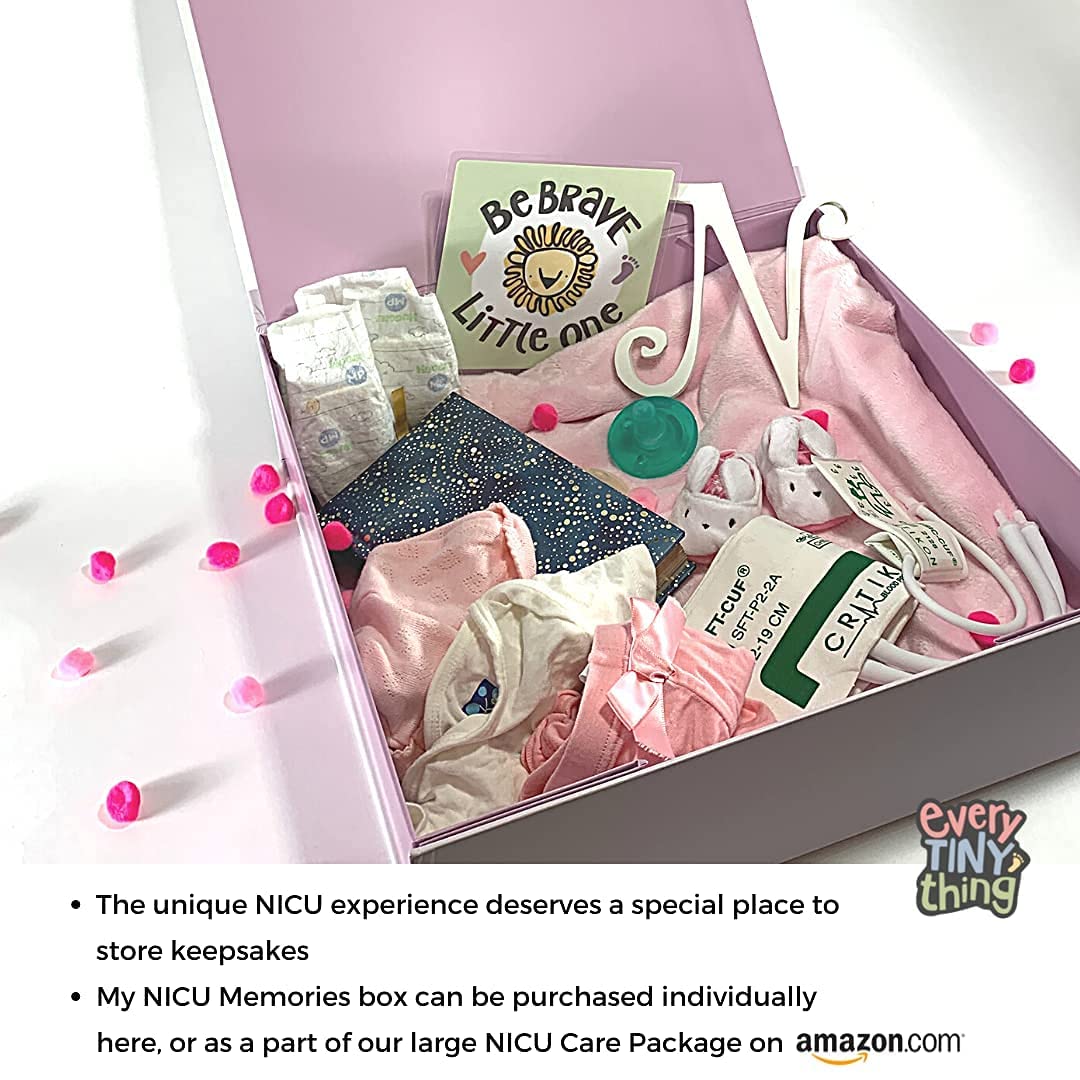 'My Nicu Memories'' Keepsake Box - Magnet Closure Box For Storing Nicu Memorabilia (White, Large)