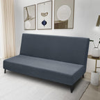 Znsayotx Armless Futon Covers Full Size (67'-82') Stretch Jacquard Sofa Bed Slipcovers, Striped Queen Futon Cover With Non-Slip Elastic Bottom, Soft Cozy Futon Mattress Cover Washable (Dark Grey)