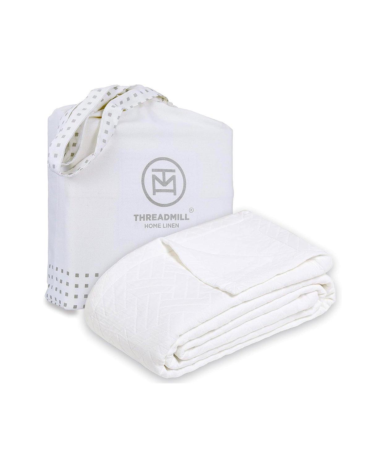 Threadmill Luxury Cotton Blankets For Queen Size Bed  All-Season 100% Cotton Queen Size Blanket  Criss Cross Jacquard Cozy Light