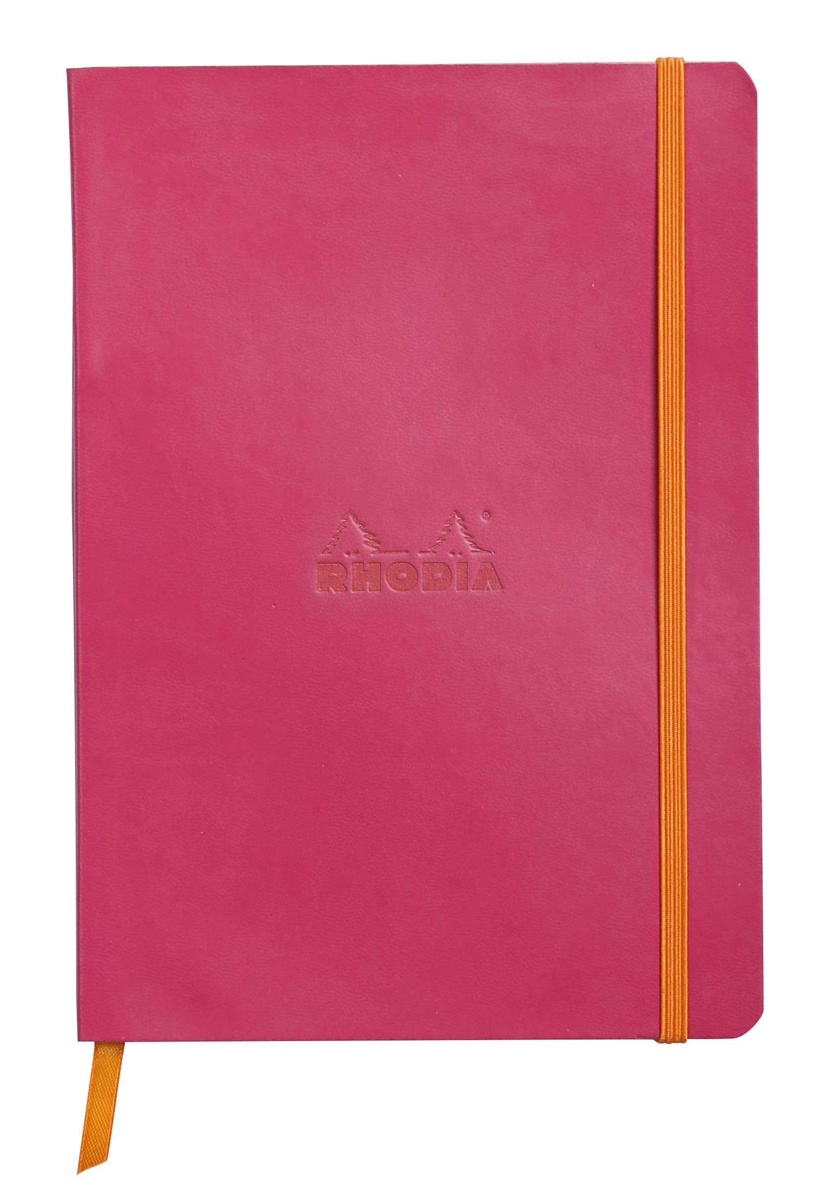 Rhodia 117462C - Raspberry Flexible Notebook - A5 - Dotted Dot - 160 Pages - Ivory Clairefontaine Paper 90 G/M - Bookmark, Elast