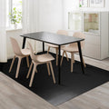 FURKIT Vinyl Floor Mat for Home, Black Waterproof Area Mat for Under Dining Room Table, Sturdy Plastic Rug Protector for Kitchen