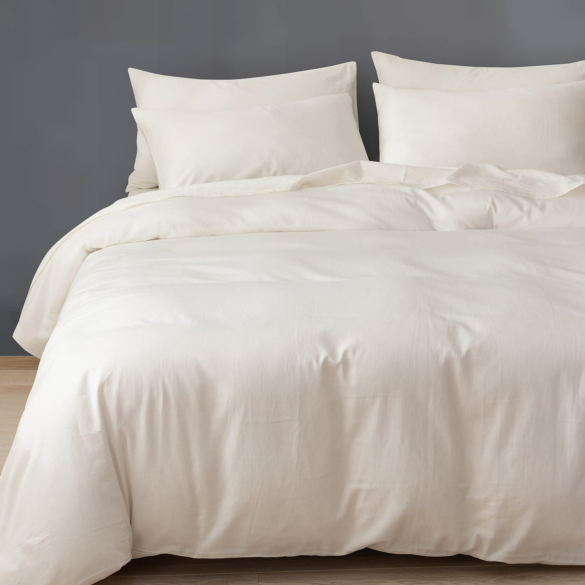 Heimenaogo 600 Tc Egyptian Cotton Duvet Cover Full Size Ultra Soft And Breathable Bedding Set With Zipper Closure Long Staple Wa