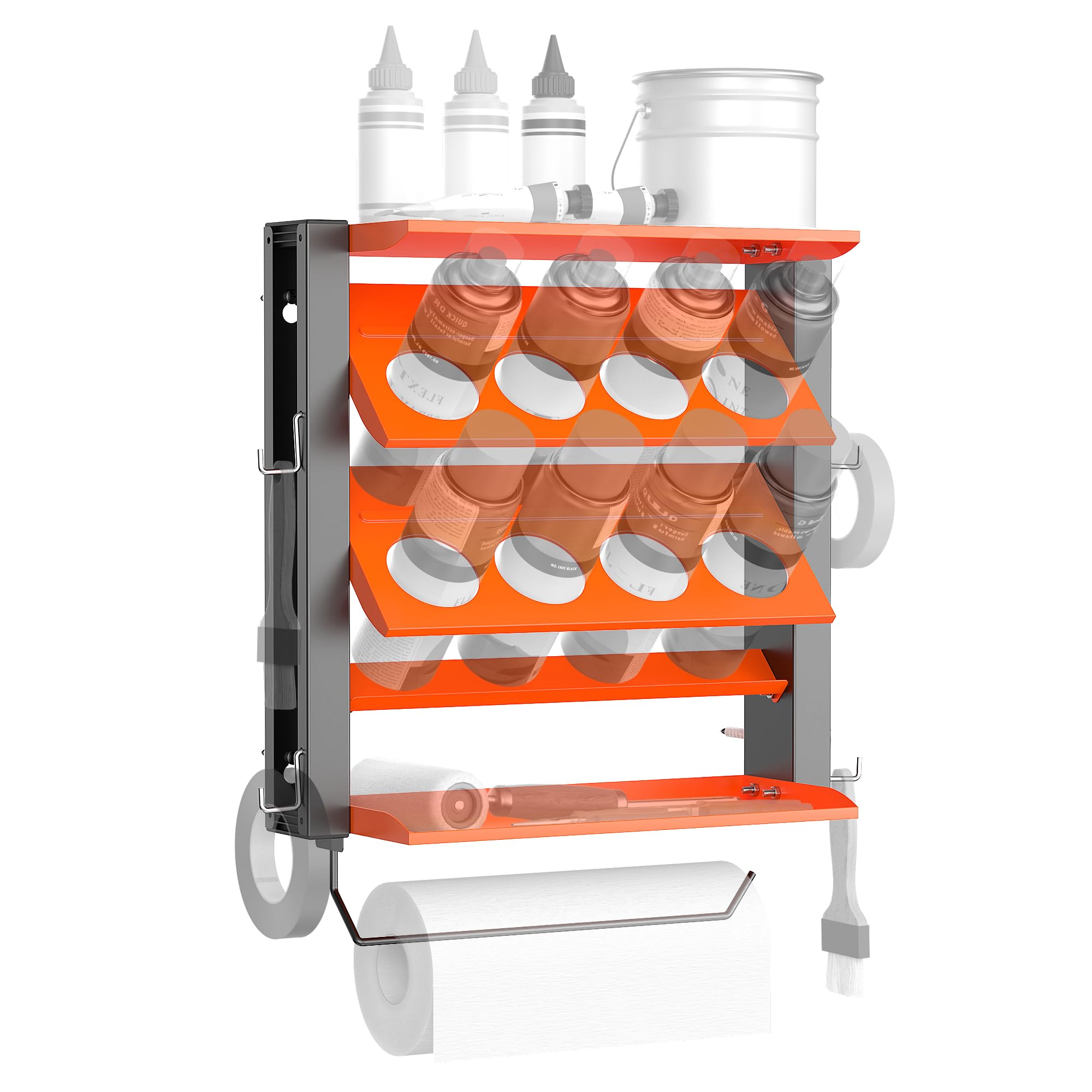 EVERHANGER Spray Can Holder, Lube Can Wall Mount Storage Rack Heavy Duty Paint Bottle Organizer for Garage & Home | 8 Can Holes 