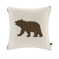 Woolrich Casual Cabin Lodge Lifestyle Decorative Pillow Hypoallergenic Sofa Cushion Lumbar, Back Support, 18X18, Bear White