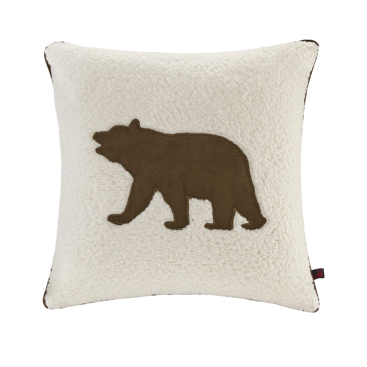 Woolrich Casual Cabin Lodge Lifestyle Decorative Pillow Hypoallergenic Sofa Cushion Lumbar, Back Support, 18X18, Bear White