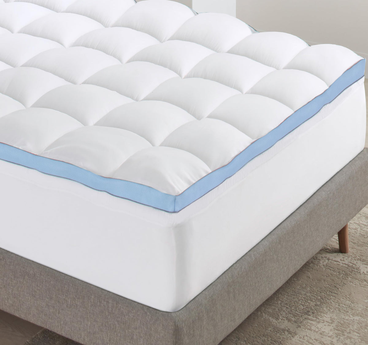California Design Den King Mattress Topper, Thick Cooling Pillow Top Mattress Topper King For Restful Sleep, 900 Gsm Fill, Breat