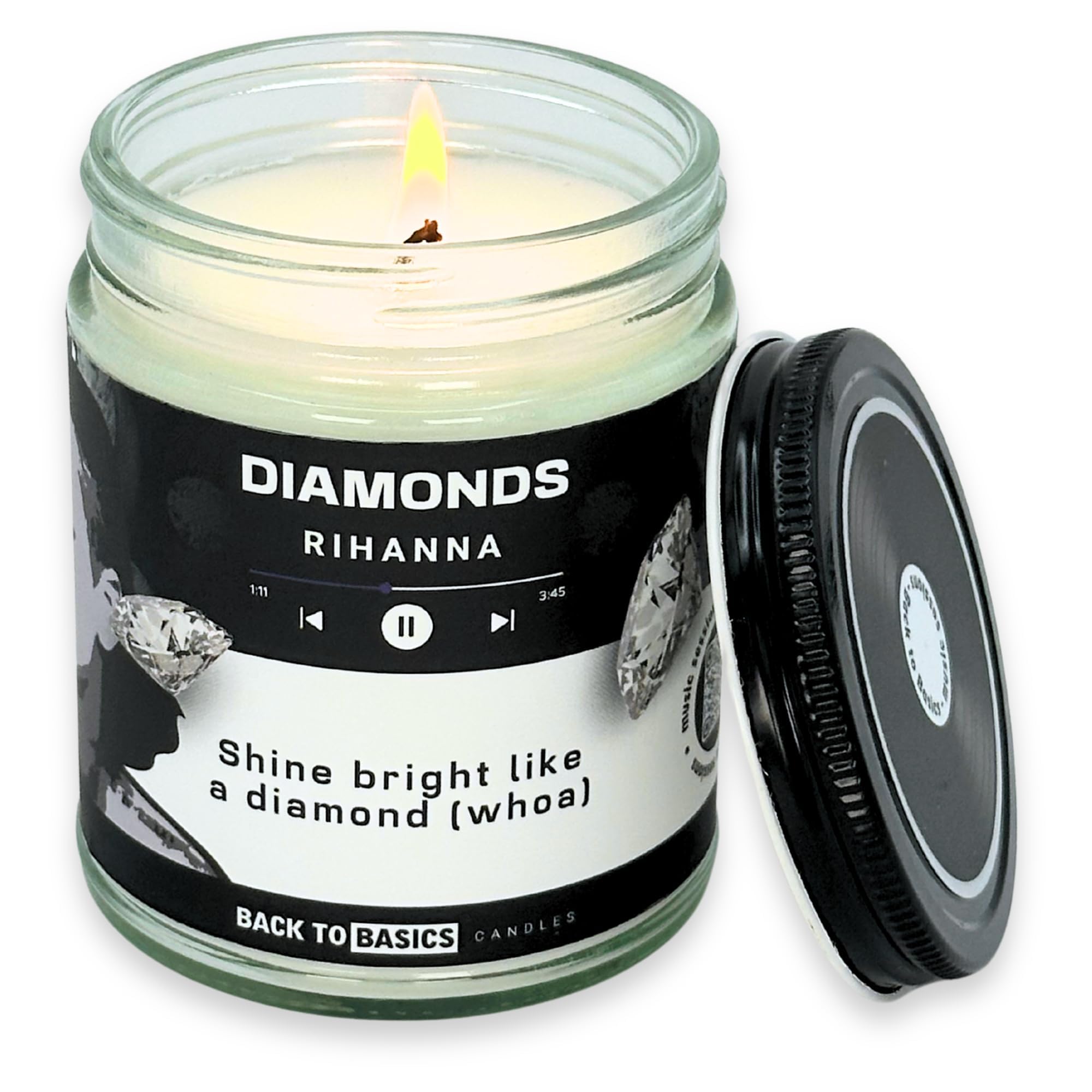 Back to Basics Candles | Diamonds - 9oz Soy Wax Lavender Scented Candle for Home Decor, Birthday Gifts for Women, Men, Best Frie