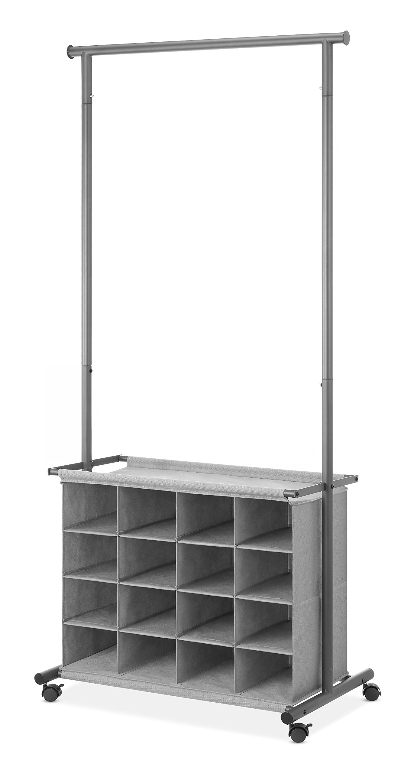 16-Cubby Garment Rack Gray