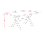 East West Furniture X-Style 7 Piece Set Consist Of A Rectangle Dining Room Table With X-Legs And 6 Dark Gotham Linen Fabric Upholstered Parson Chairs, 36X60 Inch, X696Ga650-7