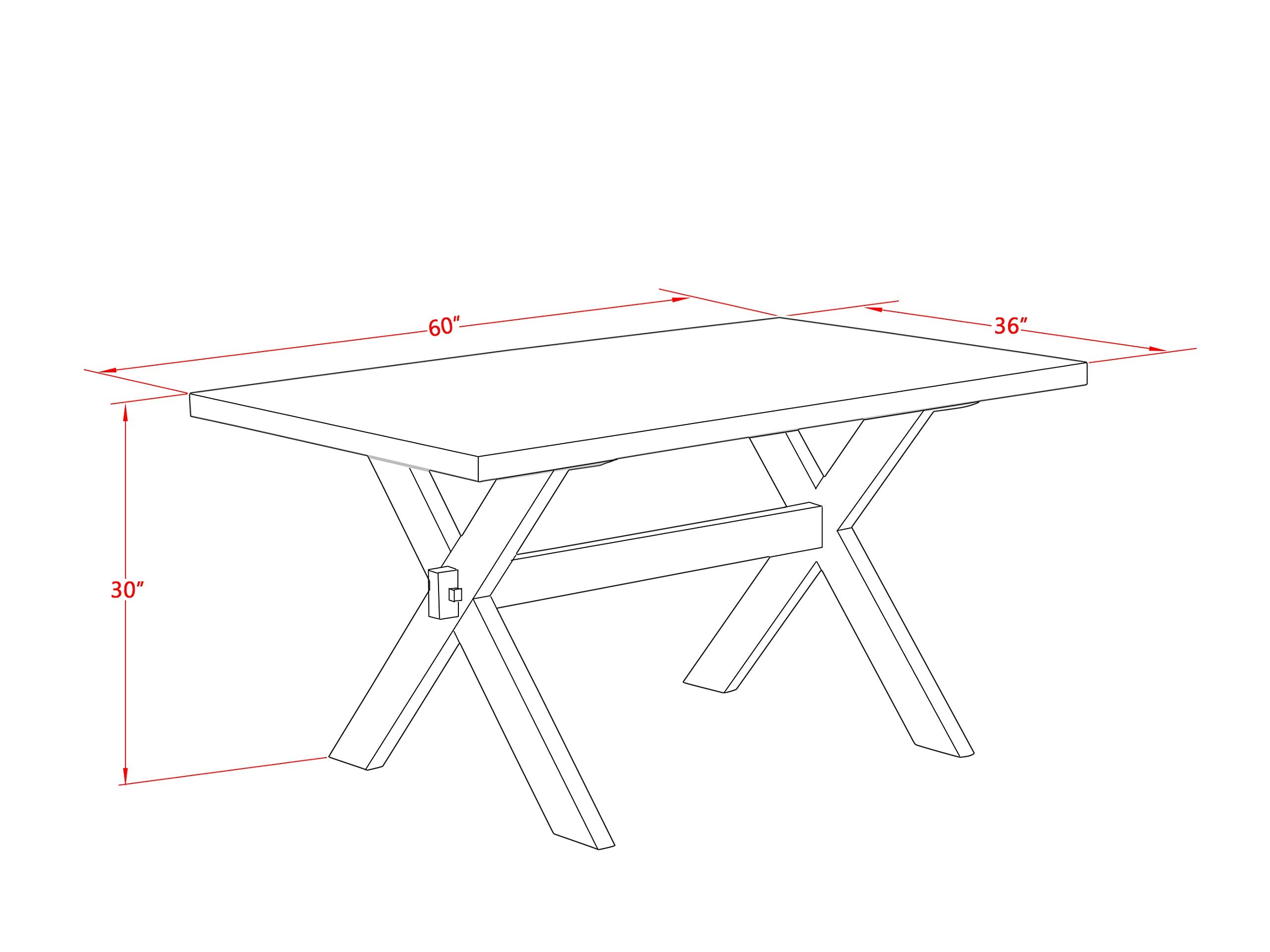 East West Furniture X-Style 7 Piece Set Consist Of A Rectangle Dining Room Table With X-Legs And 6 Dark Gotham Linen Fabric Upholstered Parson Chairs, 36X60 Inch, X696Ga650-7