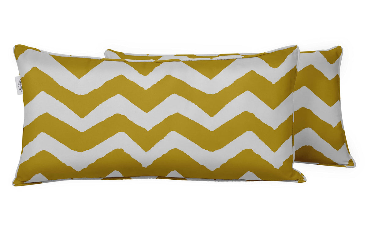 Vargottam Indoor/Outdoor Polyester Fabric Lumbar Pillow Cover, AllWeather Waterproof Rectangular Cushion Case For Patio Furnitu