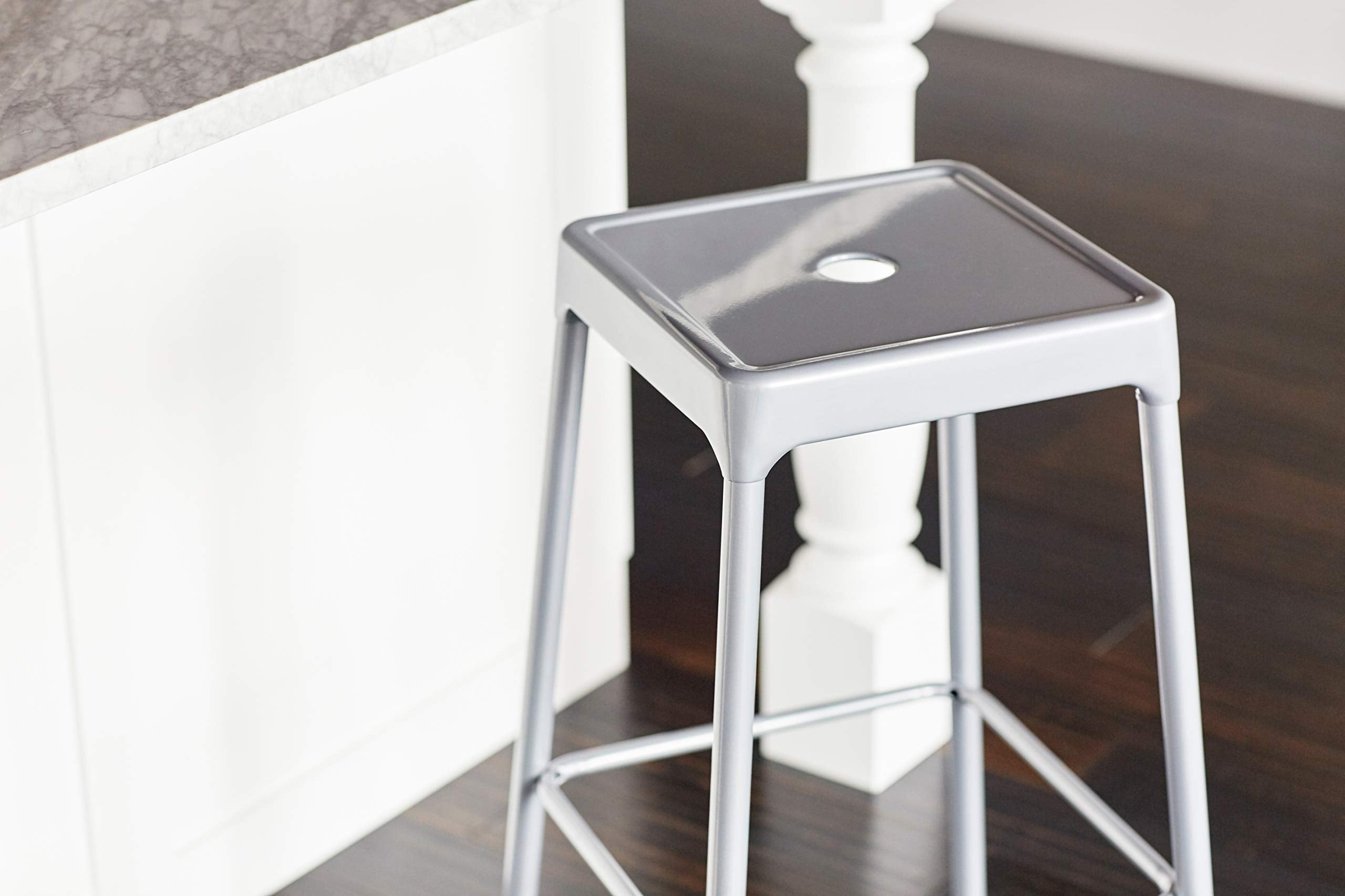 Safco Products 6605SL Steel Kitchen Stool, 25&quot;, Silver