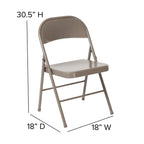 Flash Furniture Hercules Series Commercial Grade Double Braced Gray Metal Folding Chair