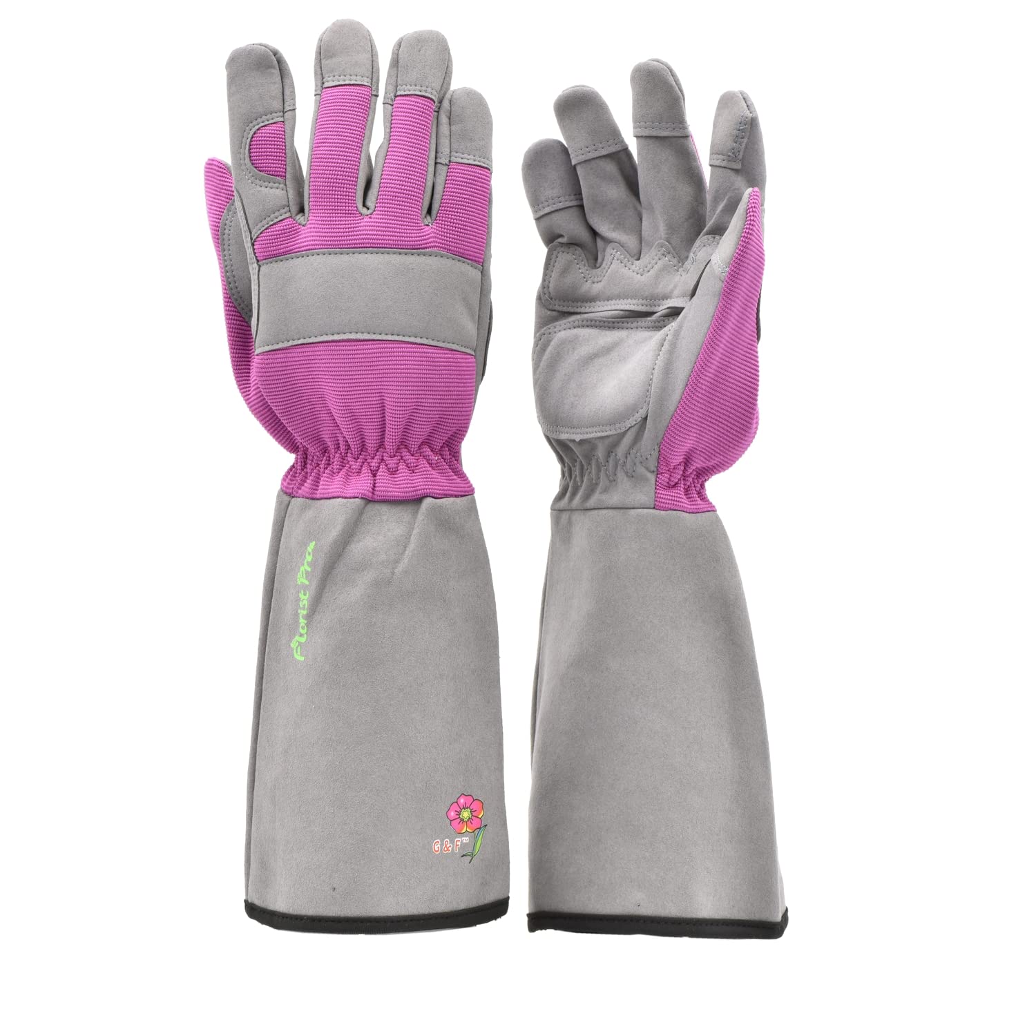 G & F Products 2430M Florist Pro Long Sleeve Rose Gardening Gloves, Thorn Resistant Garden Gloves, Rose Pruning Gloves - Women F