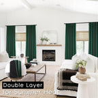 Panelsburg Green Curtains 96 Inches Long For Living Room,Blackout Pleated Thermal Window Lnsulation Fabric Heavy Weights Linen D