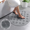 Samip Round Silicone Shower mat NonSlip Bath mat with Suction Cup, Antibacterial AntiMold Soft Shower mat with Drainage Hole,f