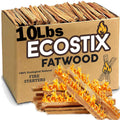 Eco-Stix Fatwood Fire Starter Kindling Firewood Sticks Bulk Packaged Firestarters 100% All Natural Resin Ocote Pine 10 Lbs