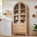 IFGET 71 Tall Arched Kitchen Pantry, Modern Farmhouse Wood Kitchens Storage Cabinets with 2 Large Drawers and Adjustable Shelves
