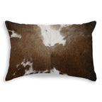 HomeRoots Chocolate & White Cowhide, Microsuede, Polyfill 12' x 20' x 5' Chocolate and White Torino Kobe Cowhide Pillow