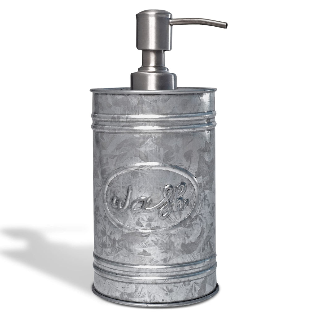 Autumn Alley Galvanized Farmhouse Soap Dispenser Kitchen - Rustic Soap Dispenser for Bathroom - Stainless Steel Pump for Hand Wa