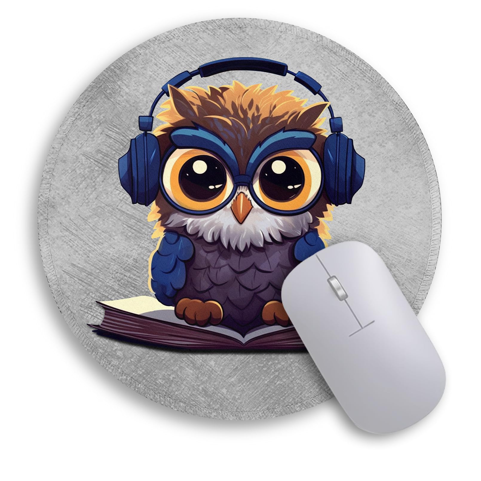 Immaturus Cute Owl Mouse Pad, Funny Small Mouse Pads For Desk, Round Mousepad For Wireless Mouse Gaming Work Laptop, Mini Travel