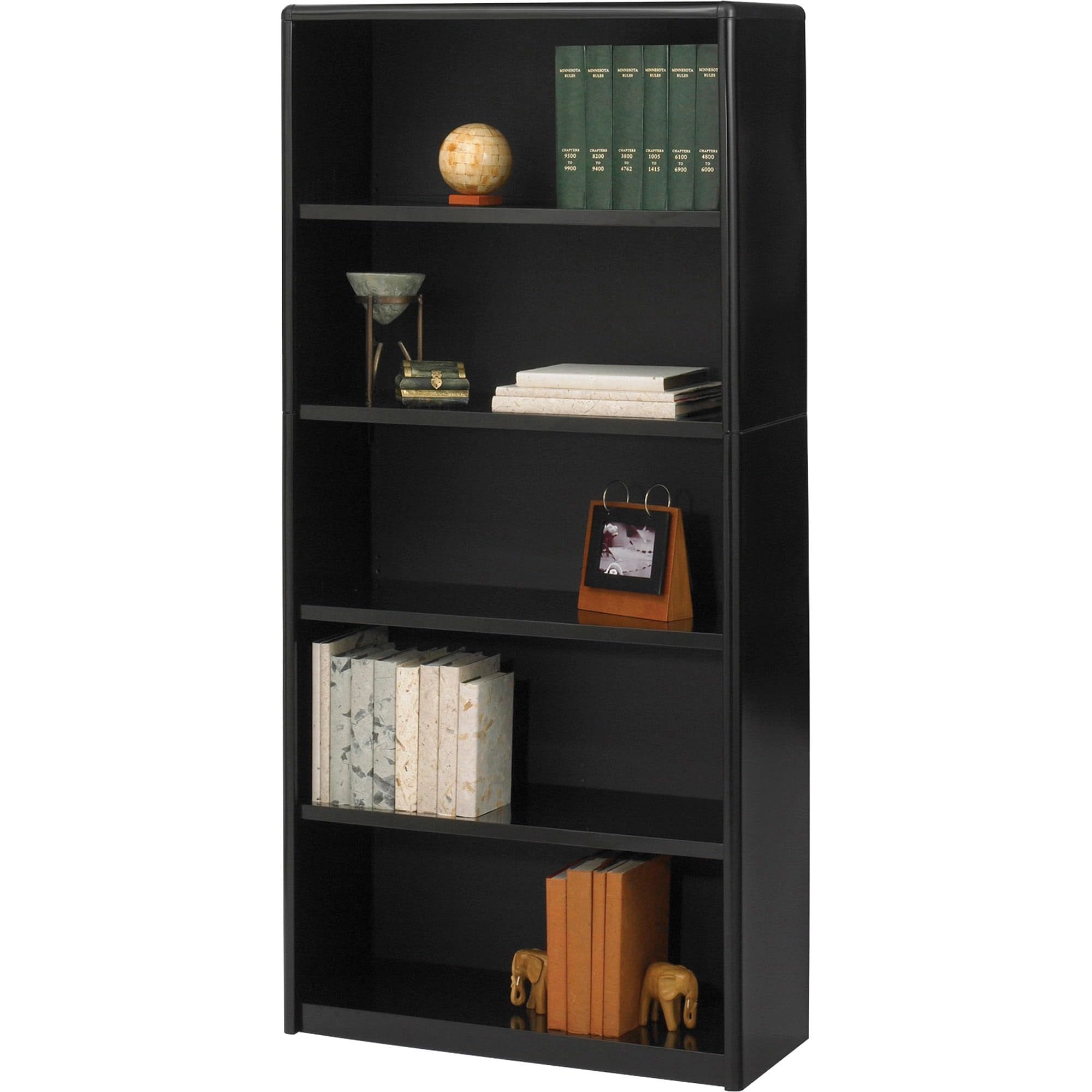 Safco Value Mate Series Bookcase, 5 Shelves, 31-3/4w x 13-1/2d x 67h, Black (SAF7173BL)