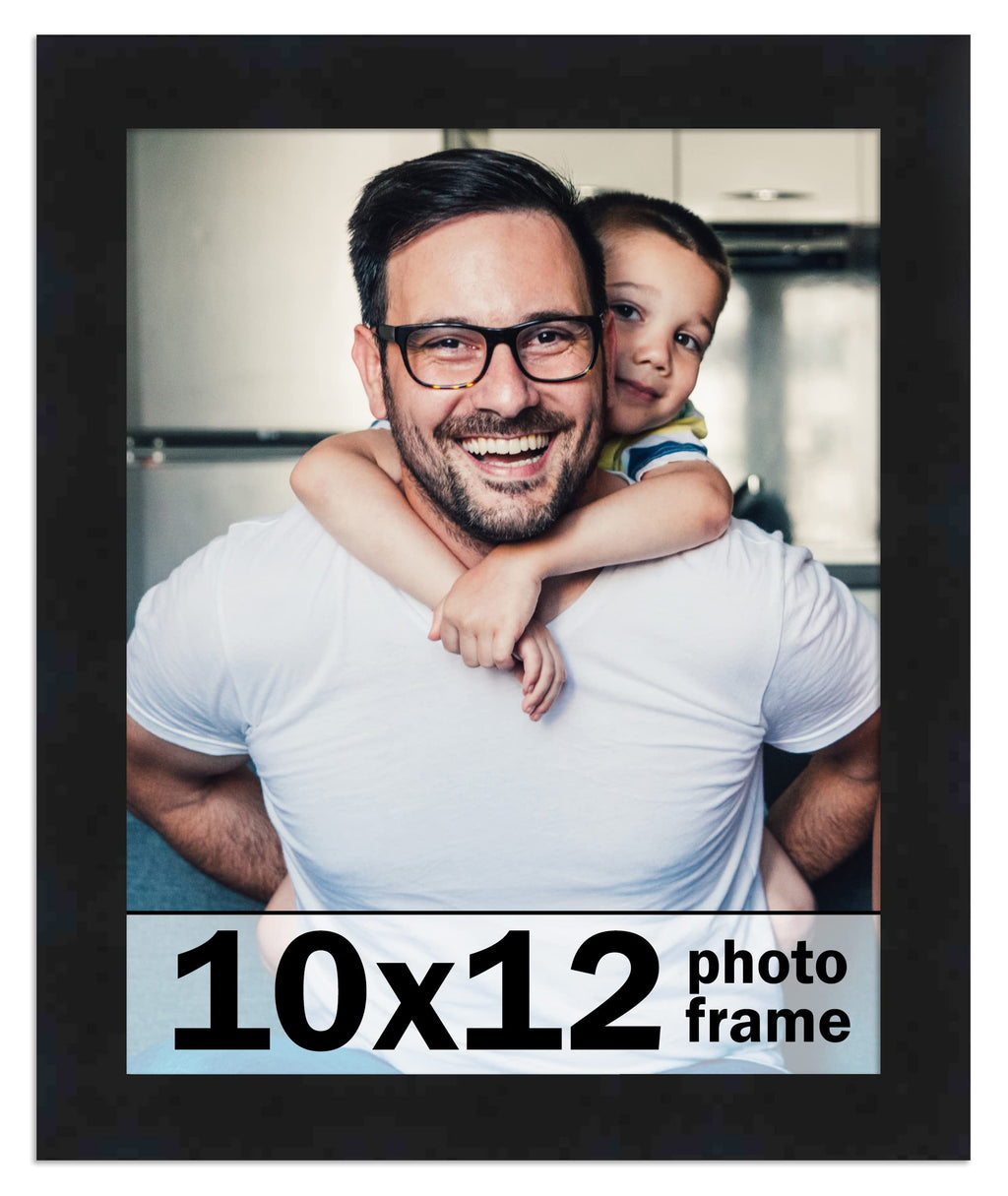 CountryArtHouse 10x12 Frame Black Solid Pine Wood Picture Frame Includes UV Acrylic Plexiglass, Acid Free Foam Backing Board and