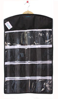 Gomajo 16 Pockets Multipurpose Socks Organizer For Wardrobe Closet Almirah Hanging Storage Bag (Set Of 2, Black)