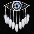 Holmgren Dream Catchers - Evil Eye Dream Catcher for Bedroom, Hand-Woven White Macrame Dreamcatcher, Wall Hanging Home Decor, Pr