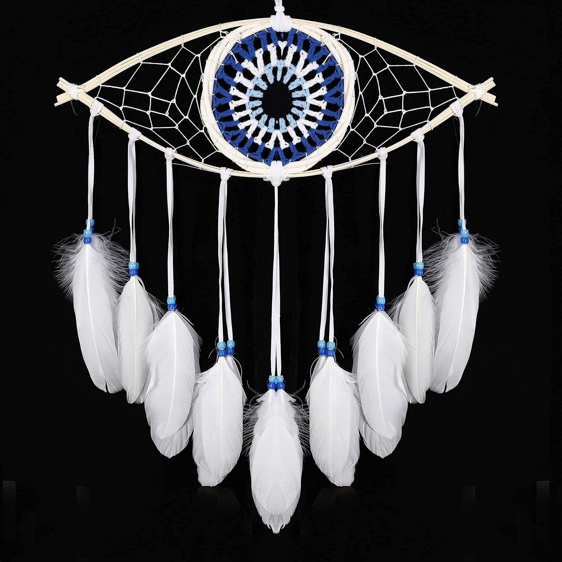 Holmgren Dream Catchers - Evil Eye Dream Catcher for Bedroom, Hand-Woven White Macrame Dreamcatcher, Wall Hanging Home Decor, Pr