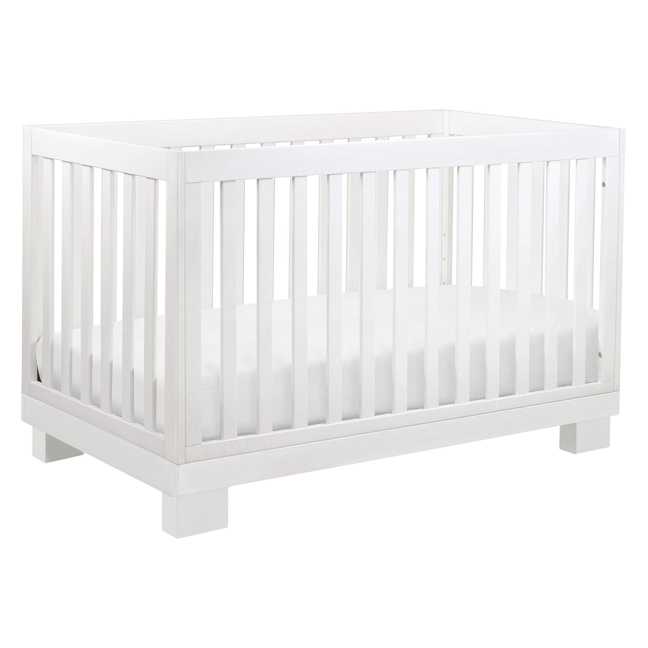 Babyletto Modo 3-In-1 Convertible Crib With Toddler Bed Conversion Kit In White, Greenguard Gold Certified