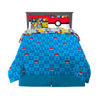 Franco Pokemon Bedding Super Soft Comforter and Sheet Set with Sham, 7 Piece Queen Size, (Official Licensed Product)