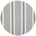 SAFAVIEH Courtyard Collection 53 Round Beige/Blue CY6062 Stripe Indoor/ Outdoor--Waterproof Easy--Cleaning Patio Backyard Mudro