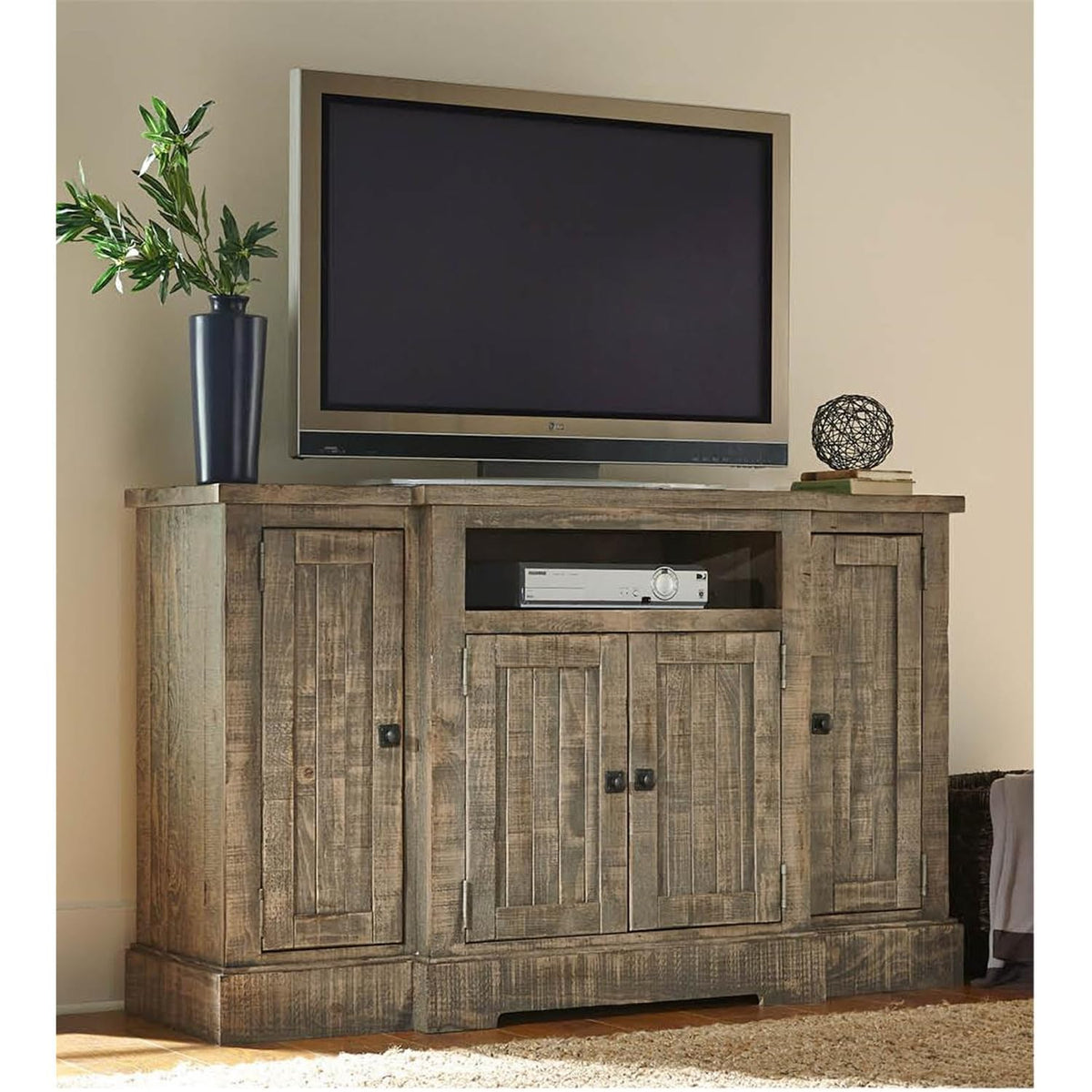 Progressive Furniture Meadow Tv Console Weathered Gray 60&quot; W X 18&quot; D X 36&quot; H