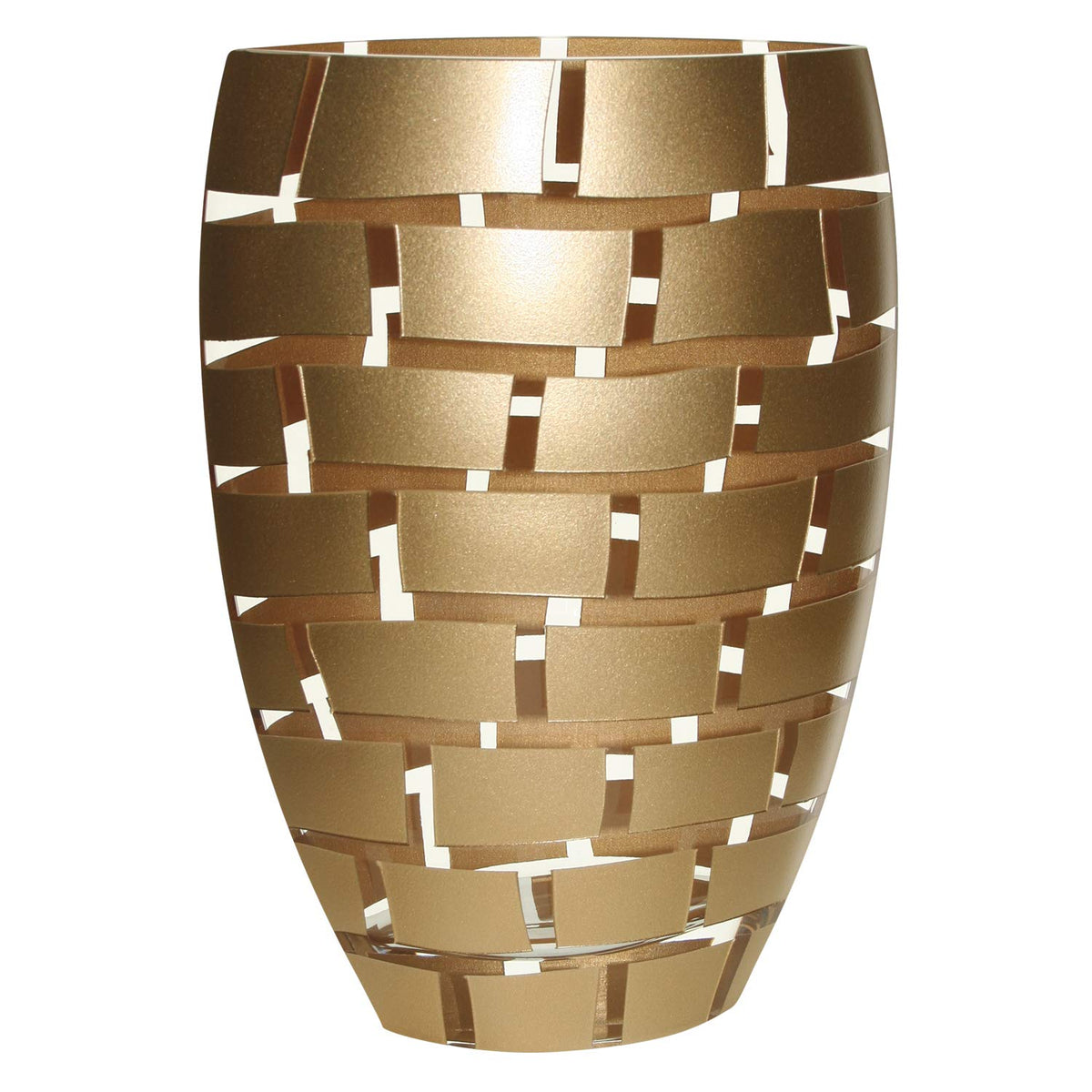 HomeRoots 12 Mouth Blown Wall Design Gold Vase