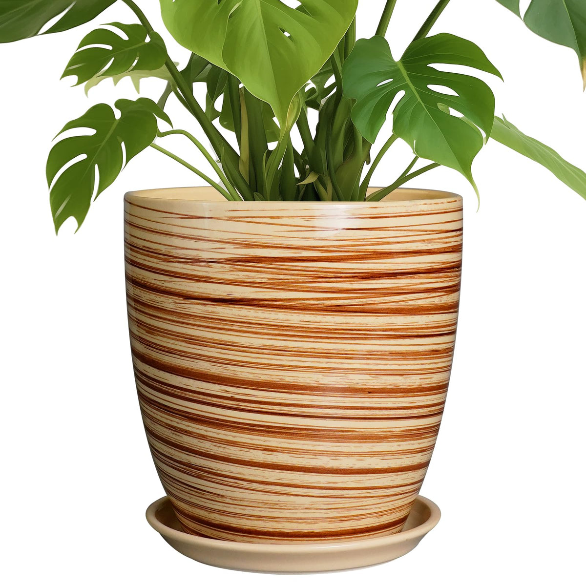 Epfamily 10 Inch Plant Pot Ceramic Pots For Plants With Drainage Hole And Saucer Round Flower Pot For Home Patio Garden Office Y
