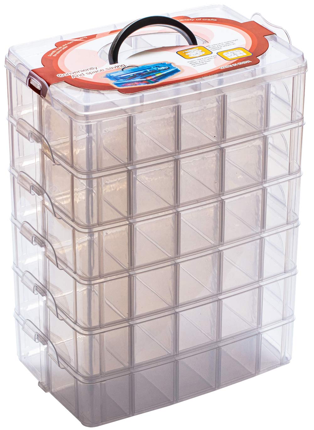 Sooyee 6 Layers Stackable Storage Container 60 Adjustable Compartments