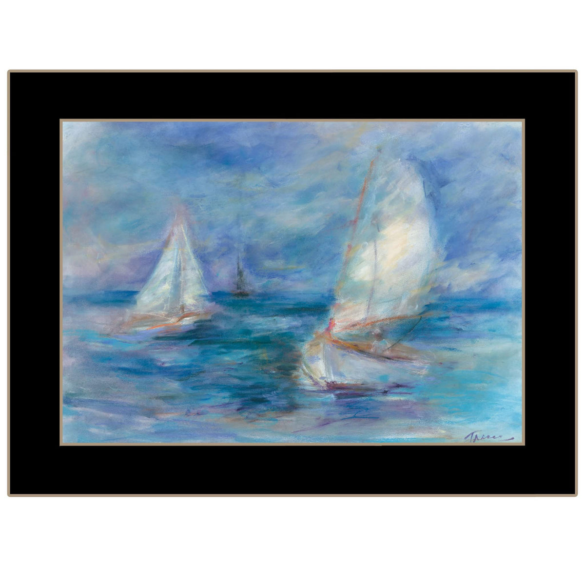 Ghost Ship 1 Black Framed Print Wall Art