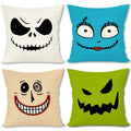 Farmnall Linen Halloween Pillow Covers 20X20 Set Of 4 Throw Pillow Case Halloween Decorations Bed Couch Sofa Pillow Car Chair Pi