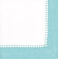 Caspari Robin's Egg Blue, Linen Border Cocktail Napkins, Box of 40 (7650B)