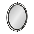 Kate and Laurel Baron Modern Pivot Mirror, 21 Inch Diameter, Black, Decorative Adjustable Wall Mirror