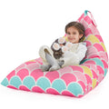 Nobildonna Stuffed Animal Storage Bean Bag For Kids (No Filler), Extra Large 250L Bean Bag Chair Cover Only, Washable Beanbag Without Filling Soft Premium Canvas Stuffable Bean Bag Cover (Mermaid)