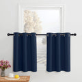 Nicetown Navy Tiers Blackout Curtains 30 Inche Long For Rv Kitchen Basement Thermal Insulated Grommet Small Window Curtain For Bathroom Cabinet,42 Inch Wide Per Panel, 2 Panels