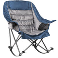 Foristrail Oversized Rocking Camping Chair For Adults - 400Lbs Capacity Padded Camp Chair With Cup Holder, Portable Foldable Out
