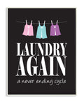 Stupell Home D  cor Laundry Again with Line Wall Plaque Art, 10 x 0.5 x 15, Proudly Made in USA