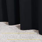 Nicetown Blackout Bedroom Curtains For Windows 50 Inch Long - Solid Thermal Insulated Grommet Light Reducing Black Panels Window