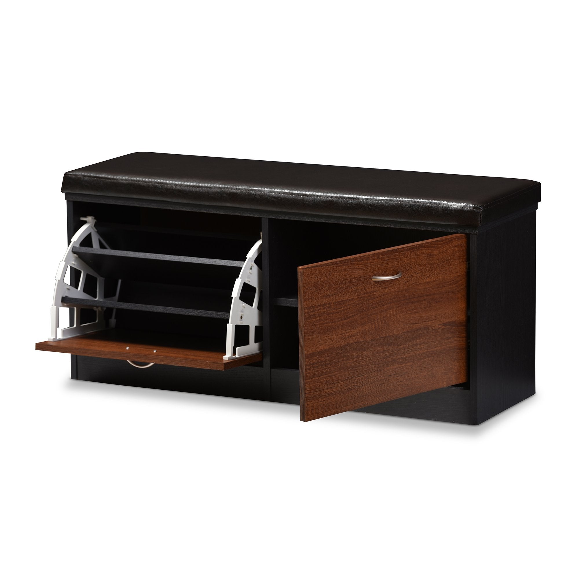 Baxton Studio FP-6791-Oak/Espresso Storage-Benches, Dark Brown